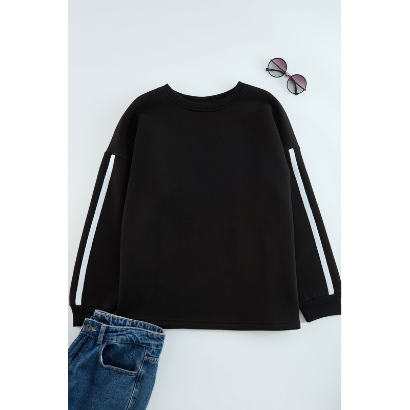 Curve Women's Straight Long Oversized Plus Size Sweatshirt