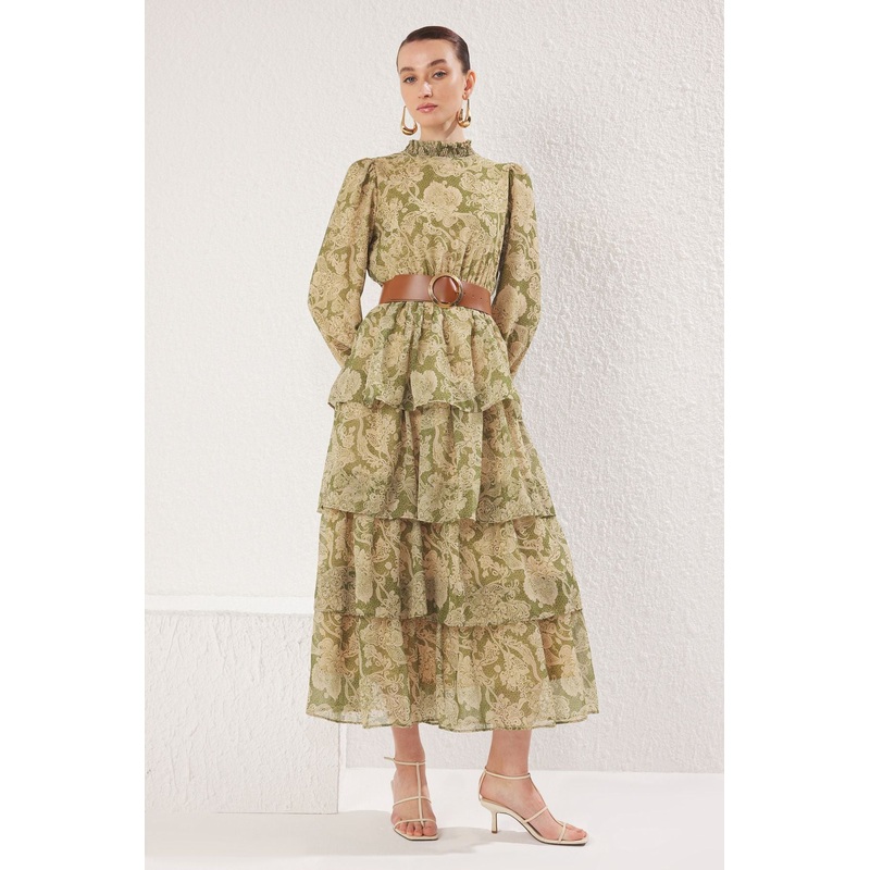 Modest Women's Geblmt Long Long Casual Regular Modest Dresses