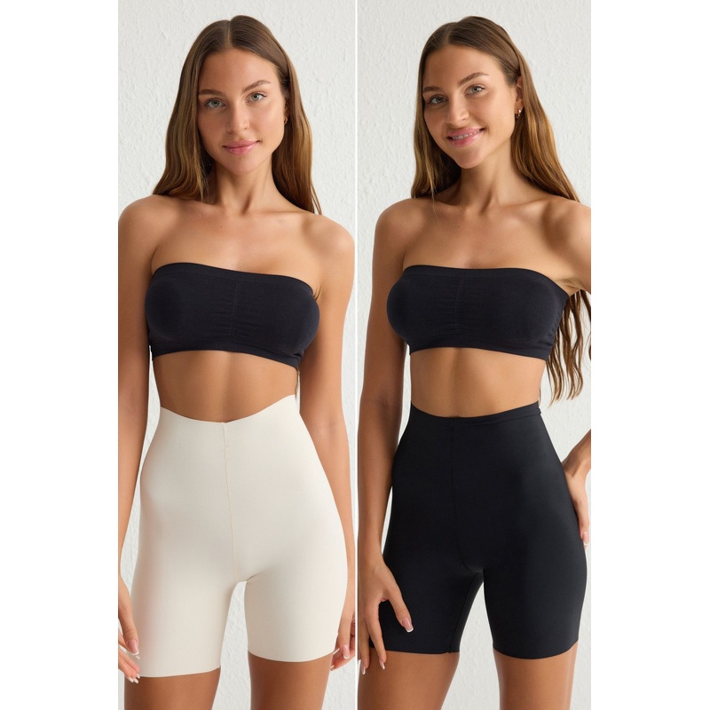 Women's 2 Pack Black Plain Briefs