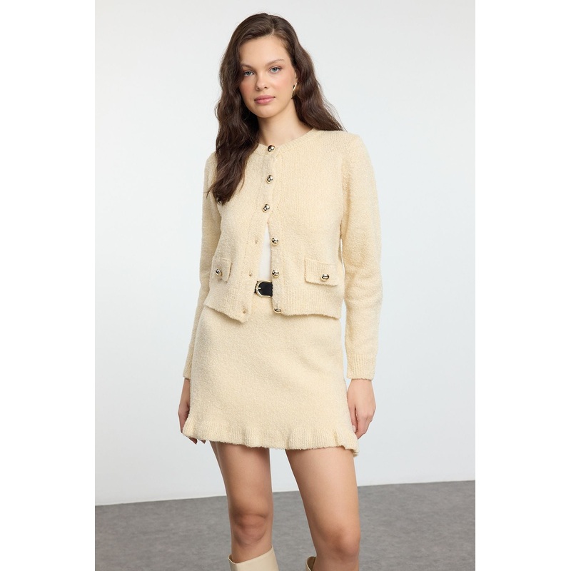Women's Beige Straight Long Day And Night Regular Under-Upper Team