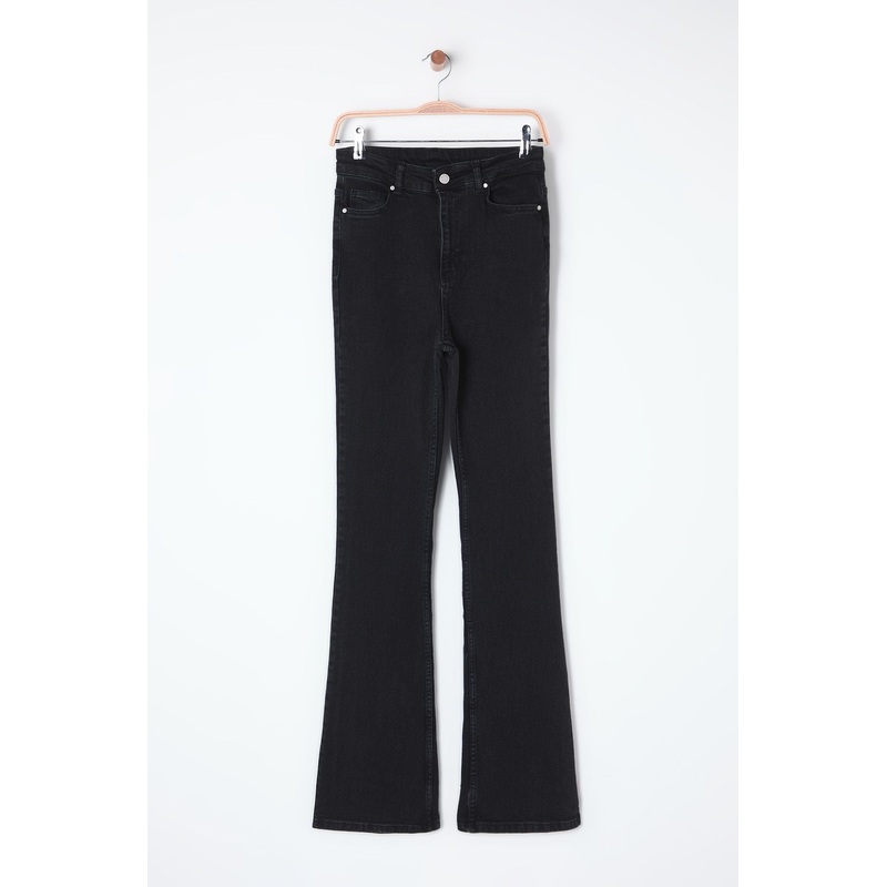 Women's Plain Flare High Waist Jeans