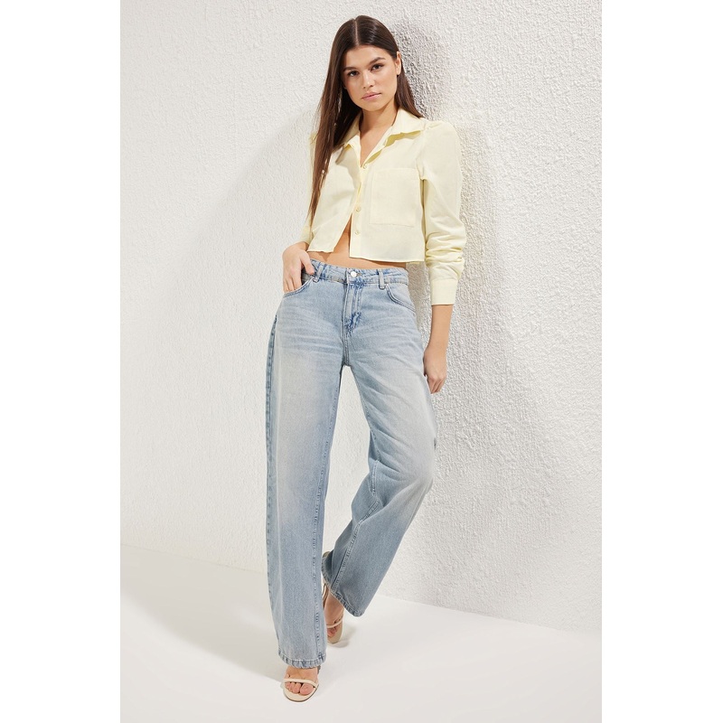 Women's Plain Skater Low Waist Jeans