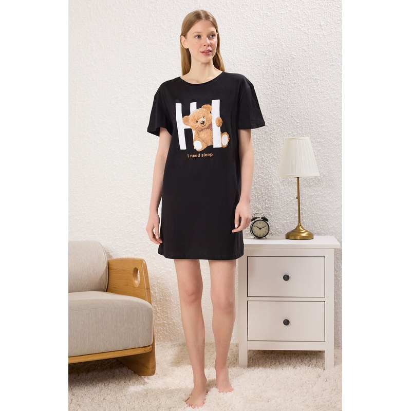 Women's Straight Mini Short Lounge/home Regular Nighty