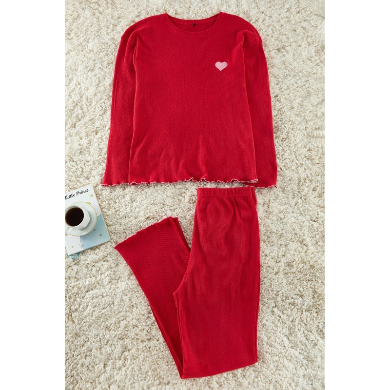 Curve Women's Printed Long Regular Plus Size Pajama Set