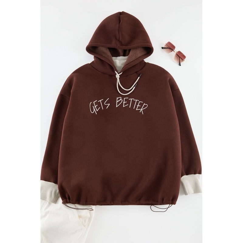 Curve Women's Slogan Long Relaxed Plus Size Sweatshirt