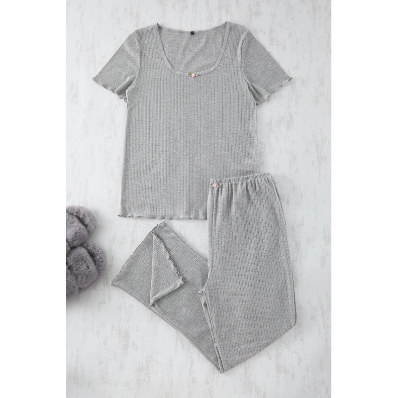 Curve Women's Straight Short Regular Plus Size Pajama Set