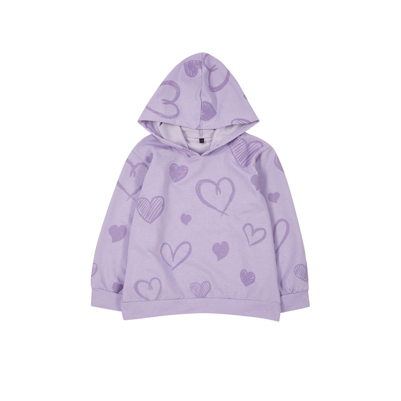 kds Girls Purple Printed Long Regular Sweatshirt