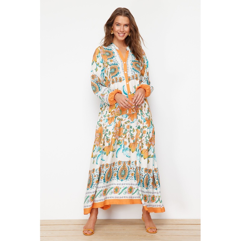 Modest Women's Floral Maxi Long Casual Relaxed Modest Fashion Dresses