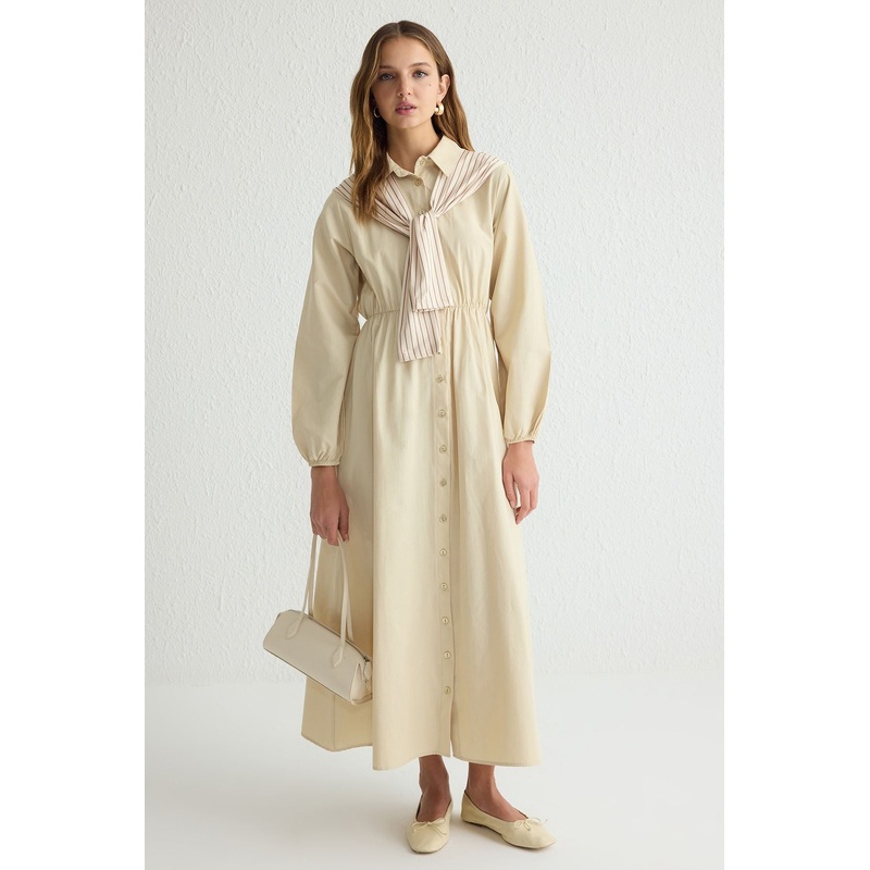 Modest Women's Plain Midi Long Casual Regular Modest Dresses