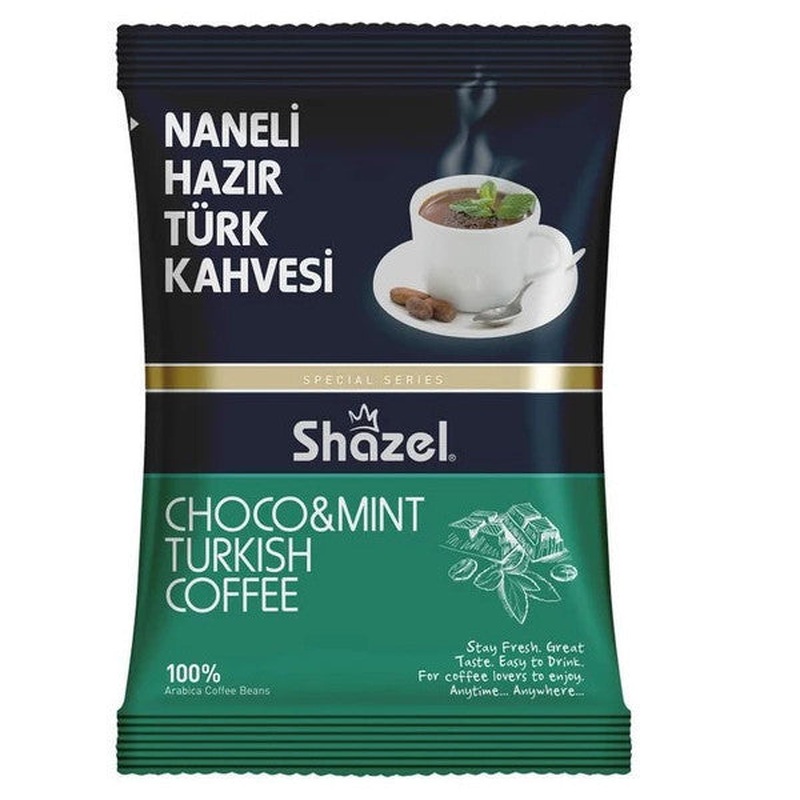 Shazel Special Mint Instant Turkish Coffee 100 Gr 12 Pieces
