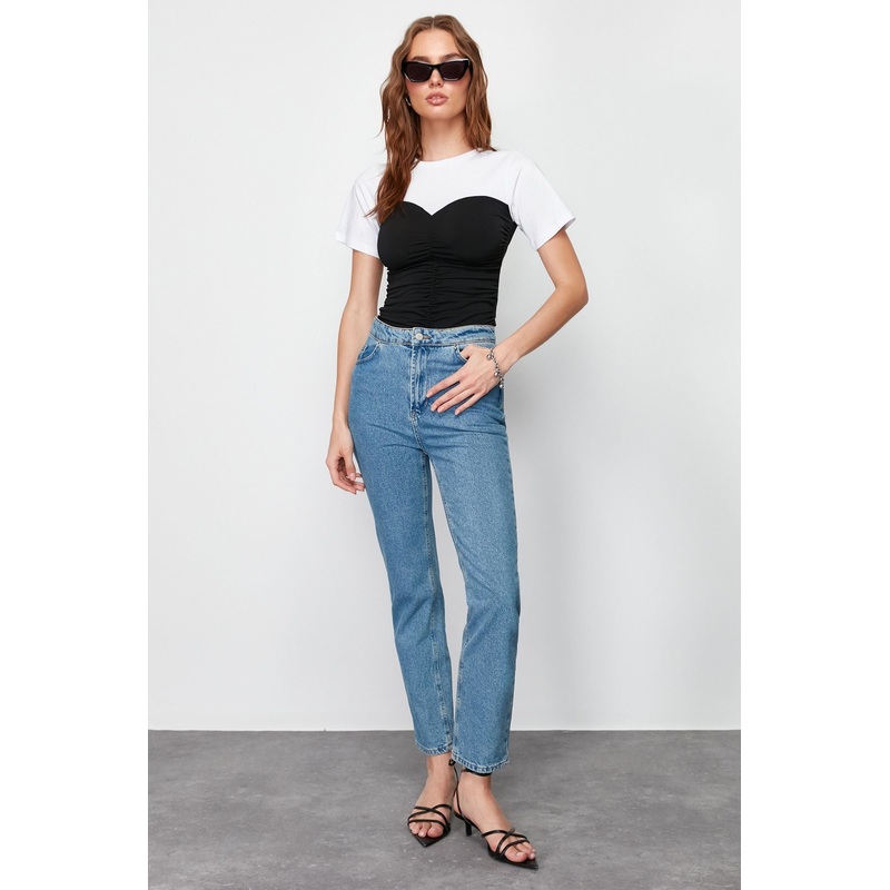 Women's Colorblock Short Slim Fit Blouses