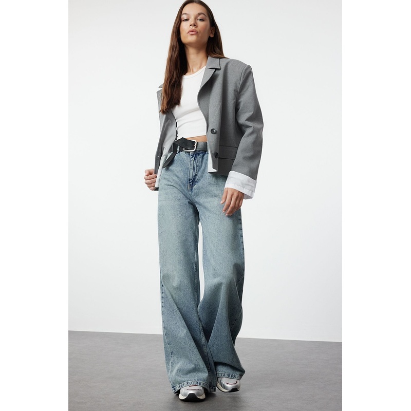 Women's Flat Wide Leg Normal Waist Jeans