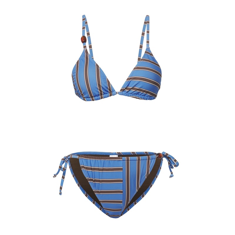 Women's Multi-Colored Striped Removable Cup Bikini Set