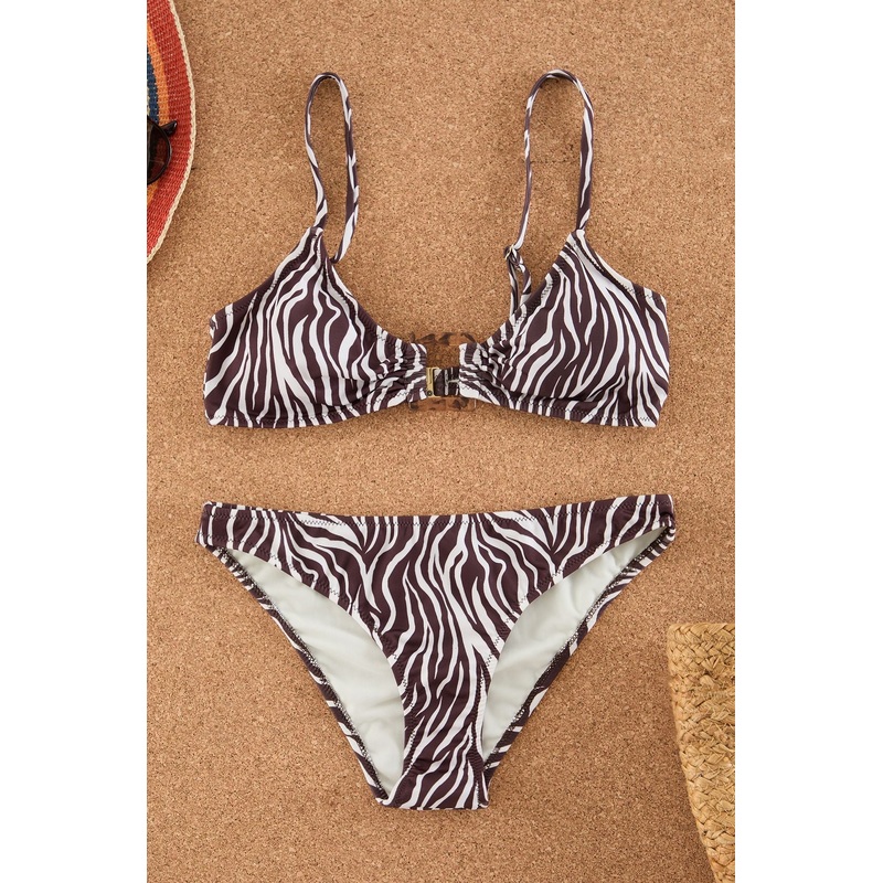 Women's Very Colorful Animals Disposal Container Bikini Set