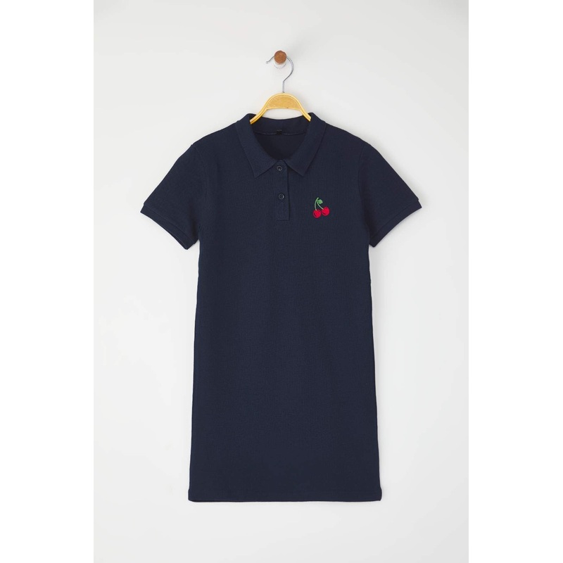 kds Girls Navy Blue Flowering Short / Mini Short Casual/daily Regular Dress