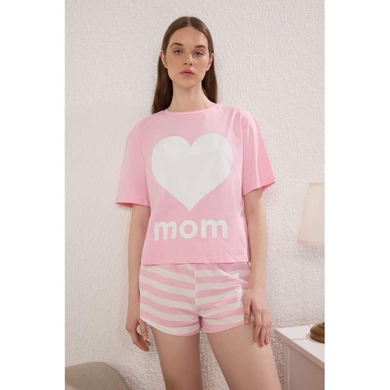 Women's 2 Pack Striped Short Lounge/home Regular Pajama Set