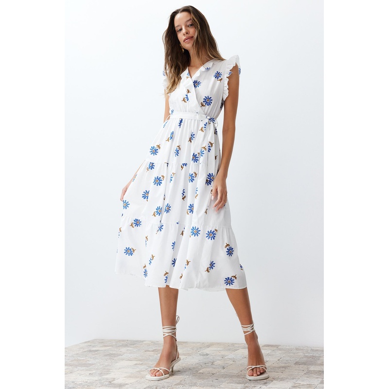 Women's Floral Midi Sleeveless Casual Regular Fit Dresses
