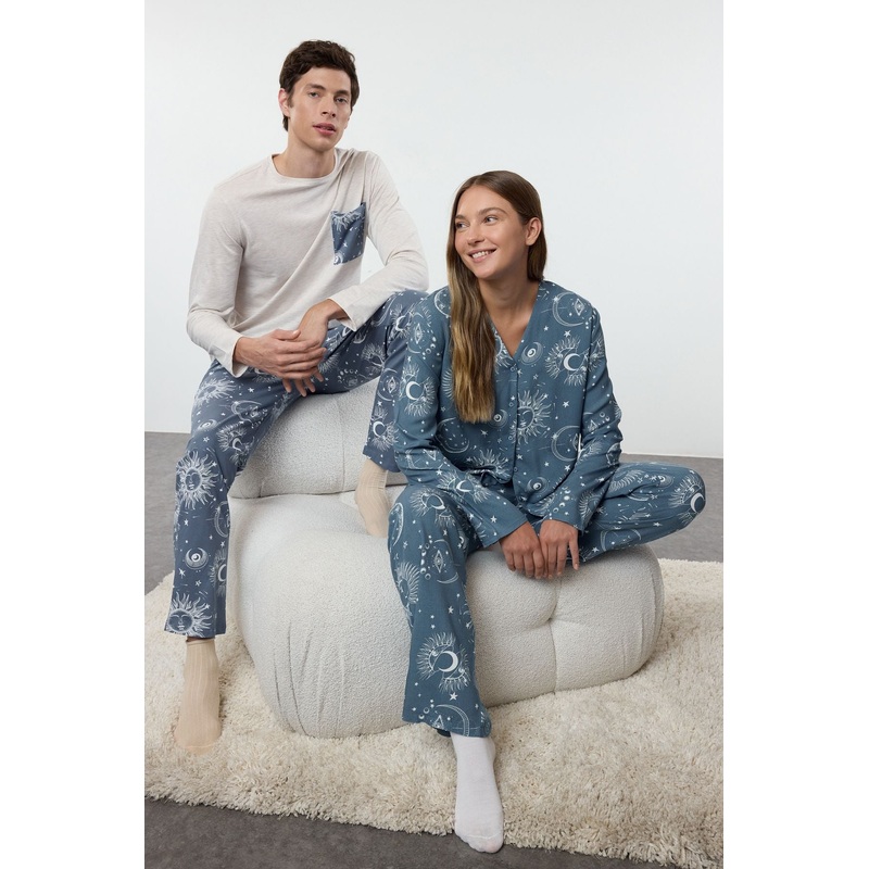 Women's Galaxy Long Lounge/home Regular Pajama Set