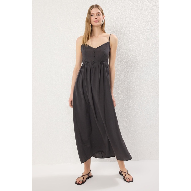 Women's Grey Straight Maxi Hanging Casual/daily Regular Dress