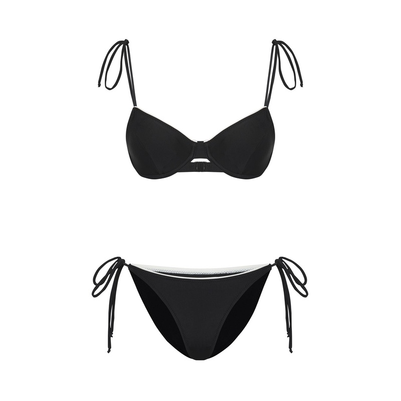 Women's Multi-Colored Plain Removable Cup Bikini Set