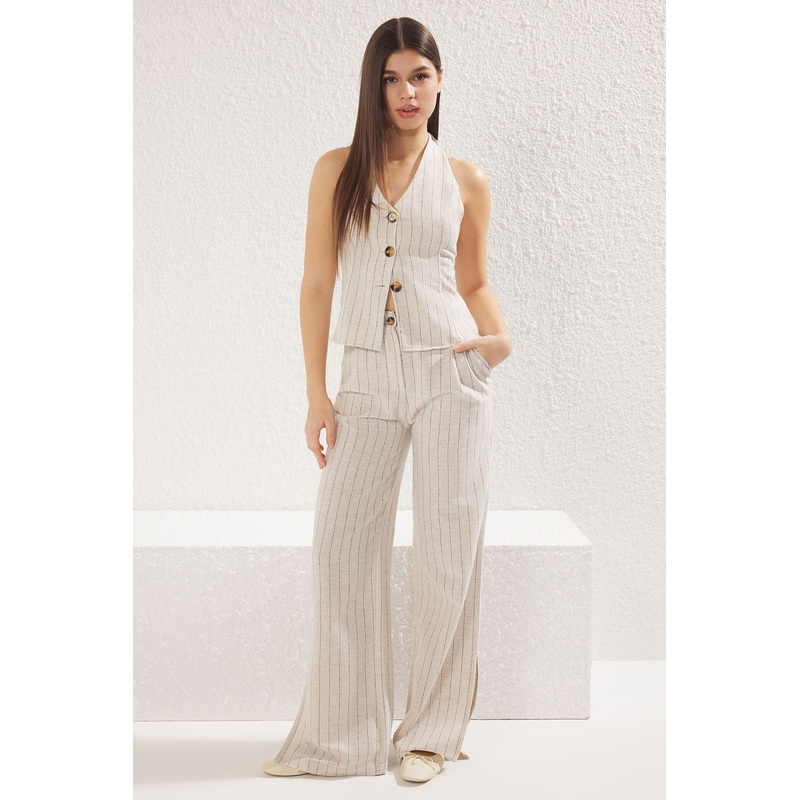 Women's Striped Spaghetti Strap Casual Regular Two Piece Sets