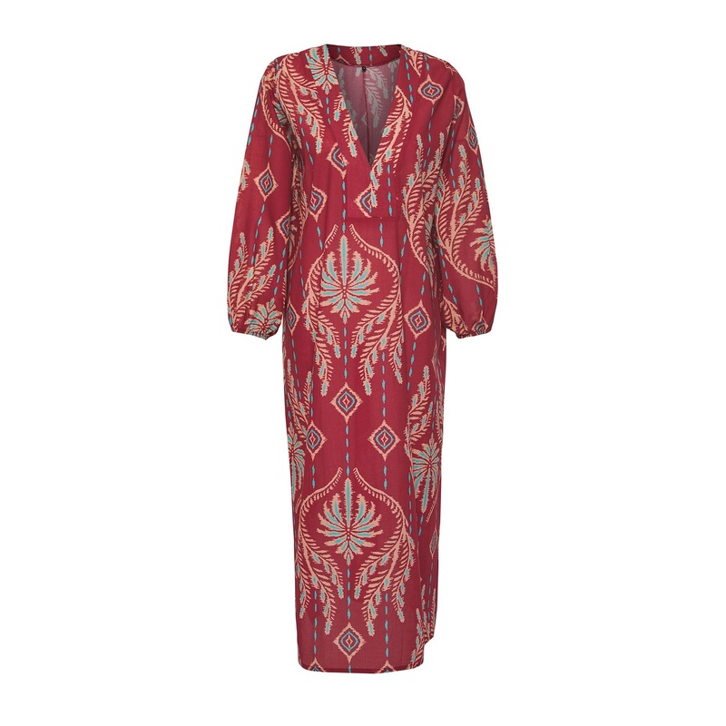 Women's Very Colorful Ethnic Maxi Short Beachwear Fitted Dress