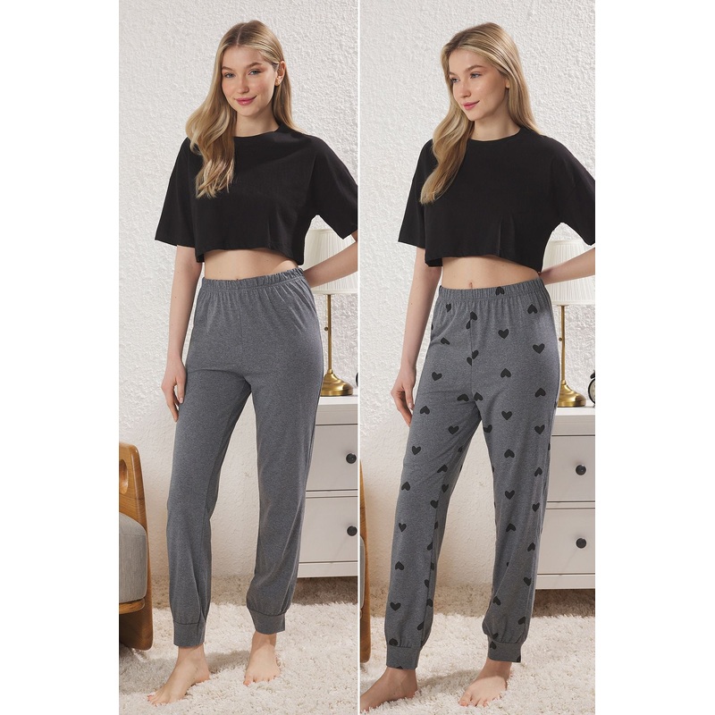 Women's Very Colorful Heart High Waist Pajama Bottoms