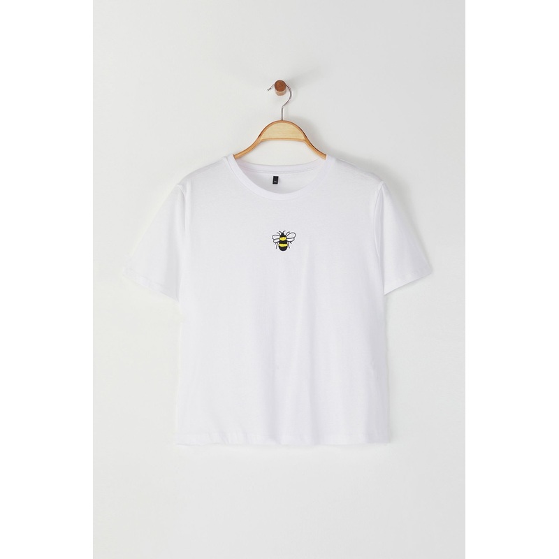 Curve Women's Bestickt/verziert Short Regular Plus Size T-Shirt