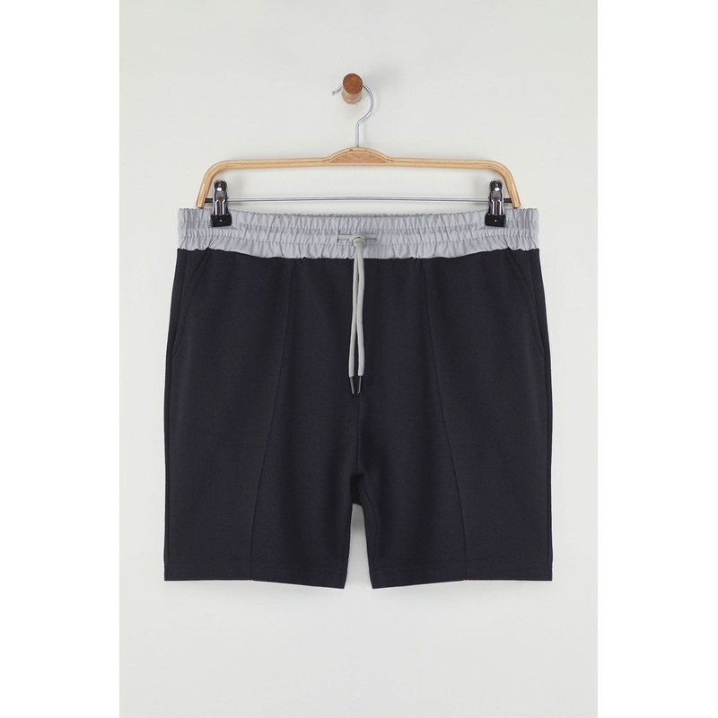 Man Men's Navy Blue Straight Regular Normal Waist Shorts & Bermudas