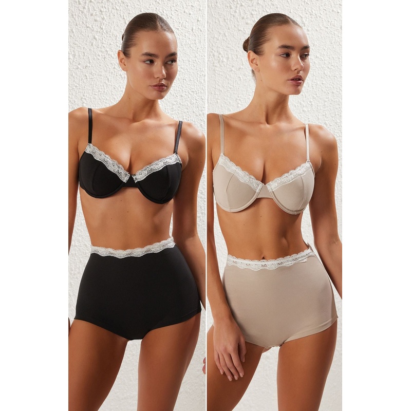 Women's 2 Pack Multi-Colored Plain Briefs