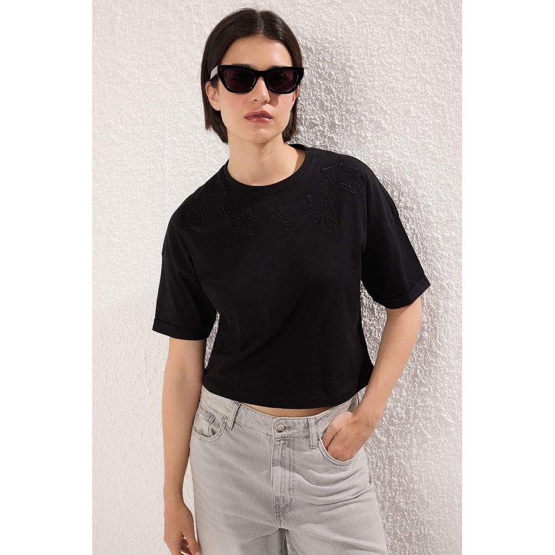 Women's Bestickt/verziert Short Regular T-Shirt