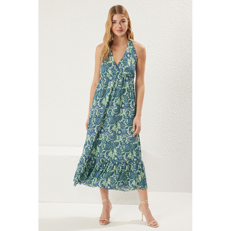 Women's Geblmt Maxi Sleeveless Casual Regular Dress