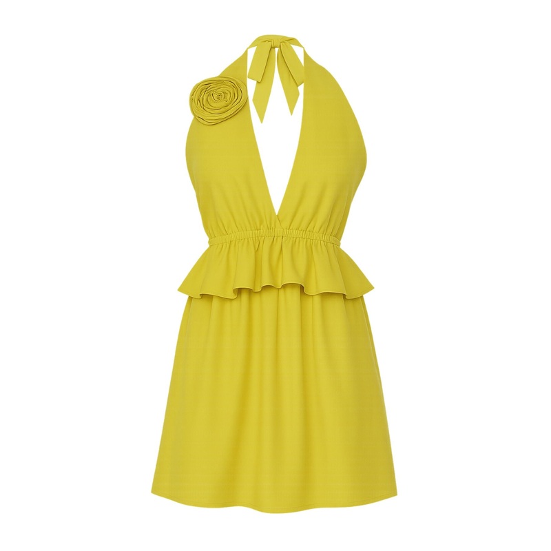 Women's Green Straight Mini Sleeveless Beachwear Relaxed Dress