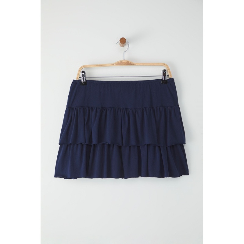 Women's Navy Blue Straight Mini Basic Skirt