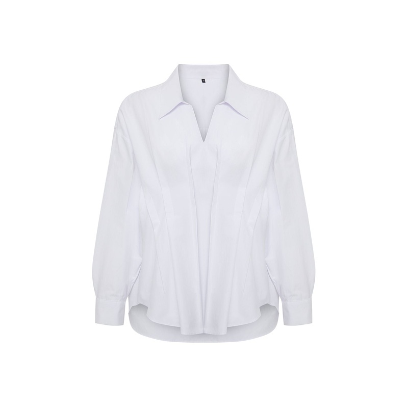 Women's Plain Long Fitted Blouse