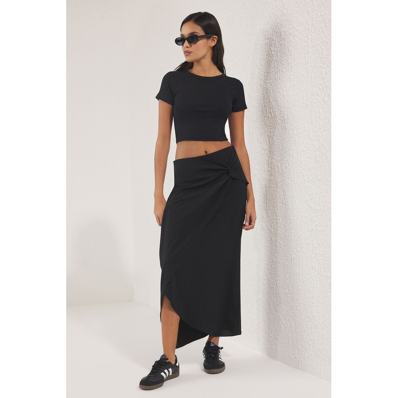 Women's Straight Midi Double-Breasted / Anvelop Skirt