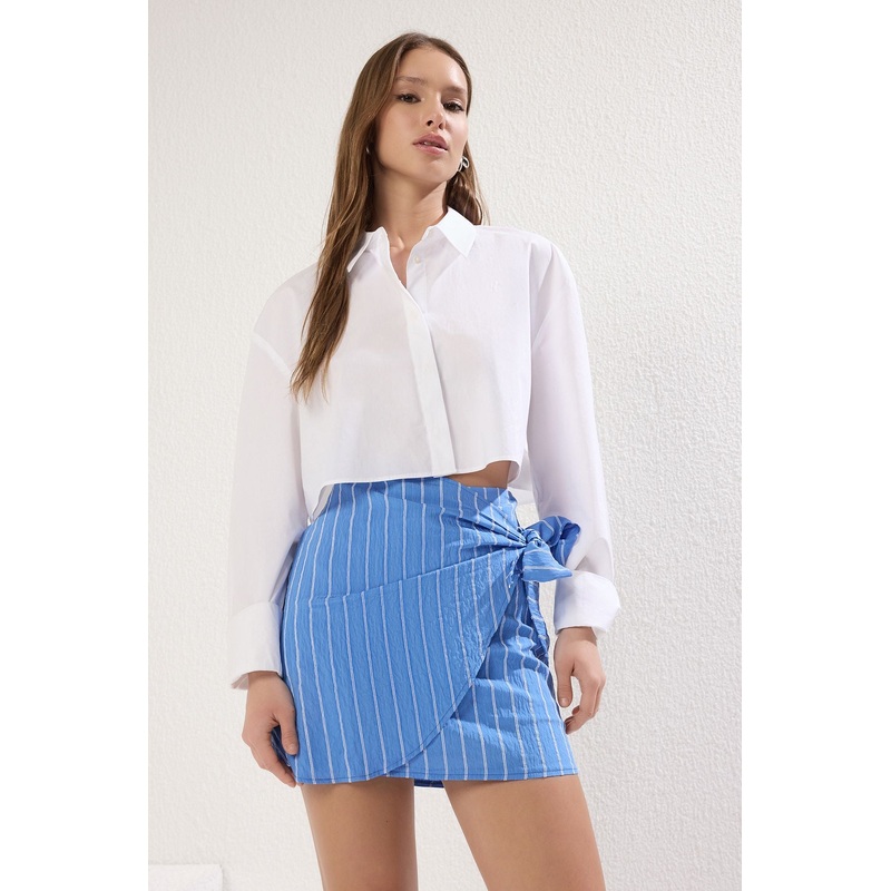 Women's Striped High Waist Shorts & Bermudas