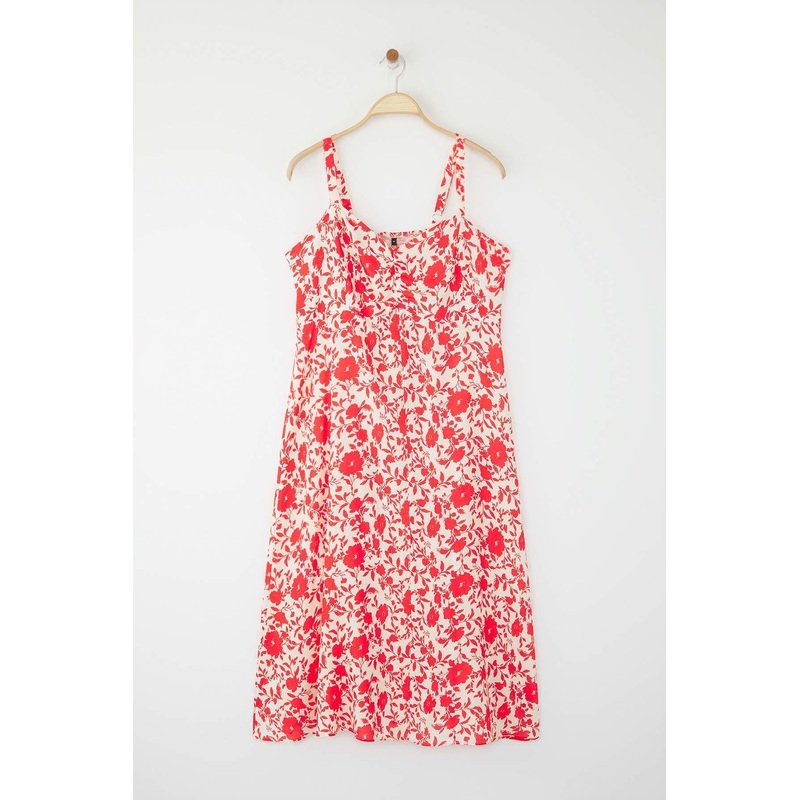 Curve Women's Geblmt Midi Sleeveless Casual/daily Relaxed Fit Plus Size Dress