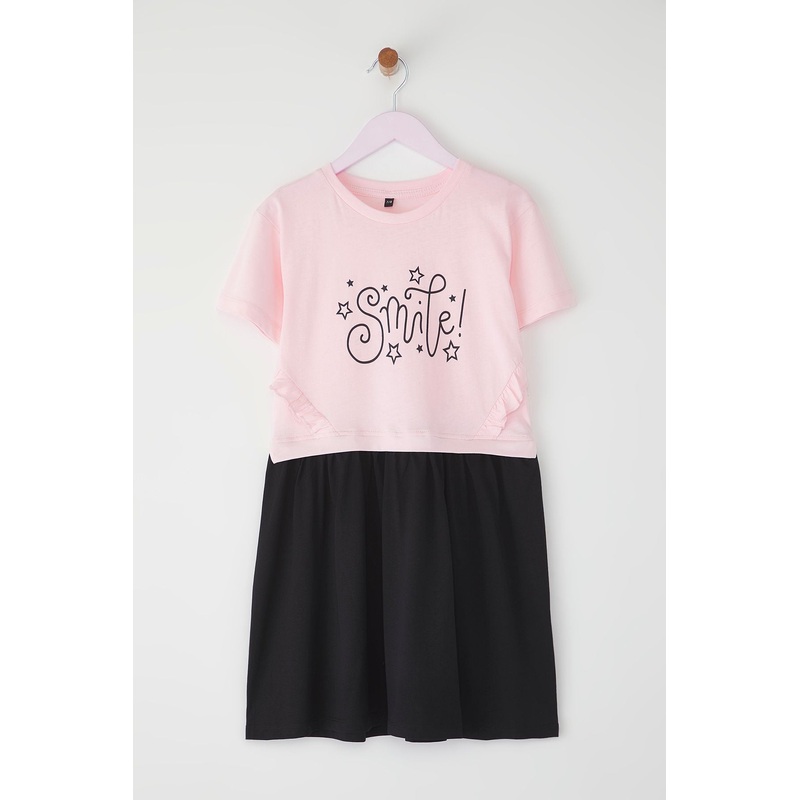 kds Girls Pink Printed Mini Short Casual/daily Regular Dress