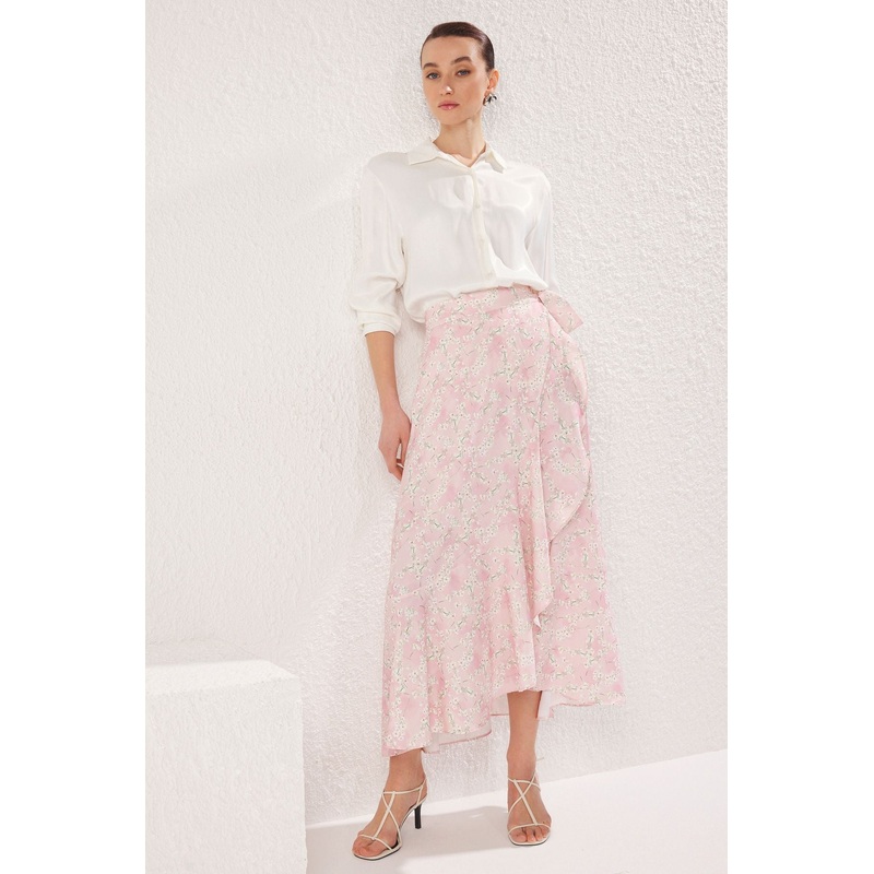 Modest Women's Rosa Geblmt Maxi A-Line Modest Skirts