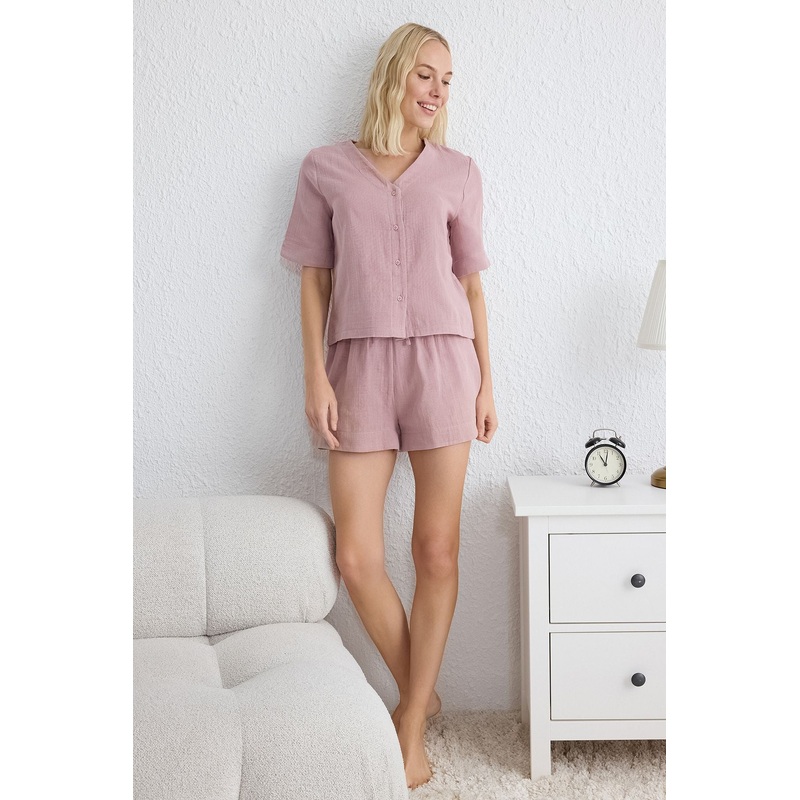 Women's 2 Pack Rosa Plain Short Loungewear Regular Pajama Set