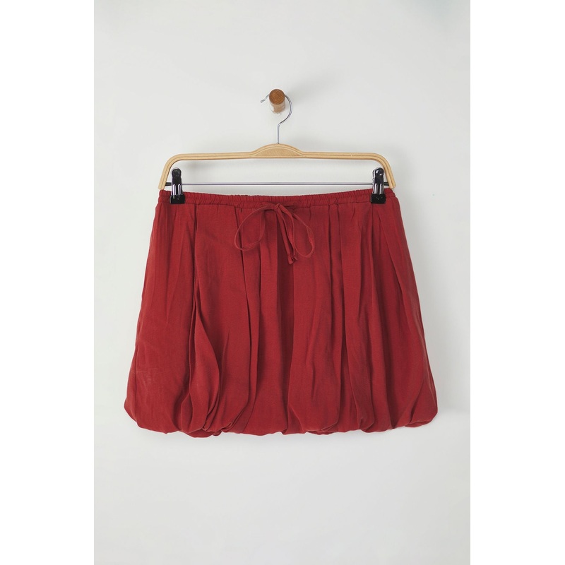 Women's Bordeaux Plain Mini Balloon Skirt