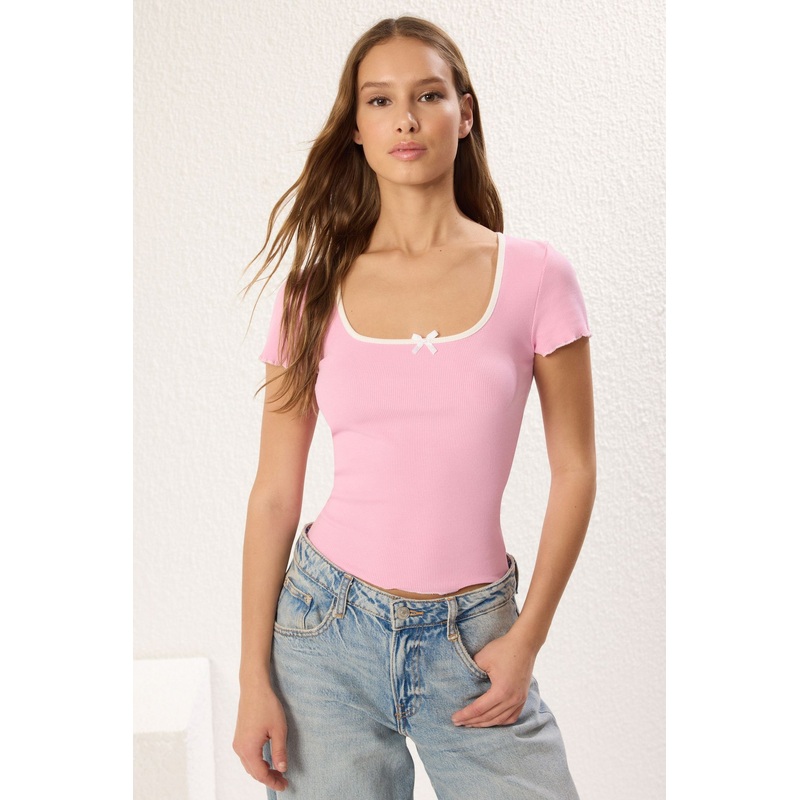 Women's Color Block Short Slim Blouse