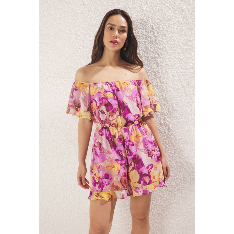 Women's Flowering Short Day And Night Relaxed Overalls