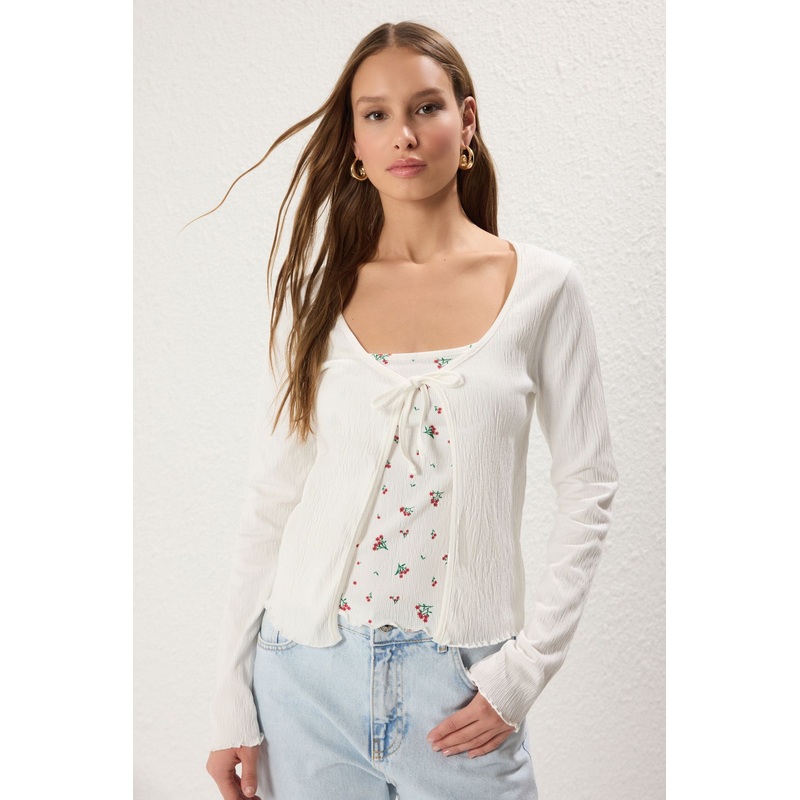 Women's Geblmt Long Slim Blouse