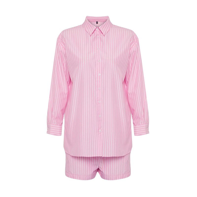 Women's Multi-Colored Striped Long Beachwear Regular Top - Bottom Team