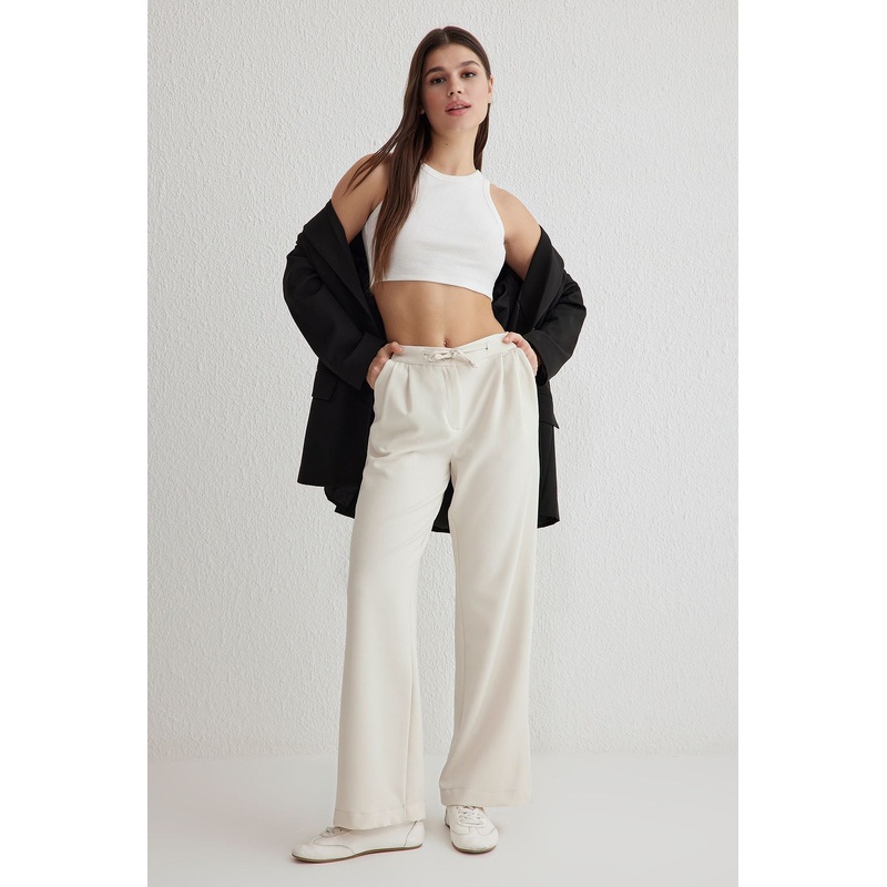 Women's Plain Low Waist Pants