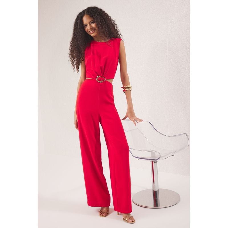 Women's Straight Sleeveless Day And Night Straight Overalls