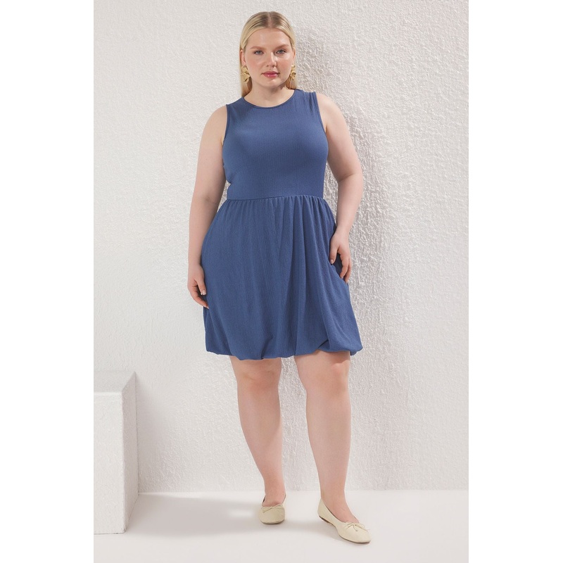 Curve Women's Flowering Mini Sleeveless Casual/daily Fitted Plus Size Dress