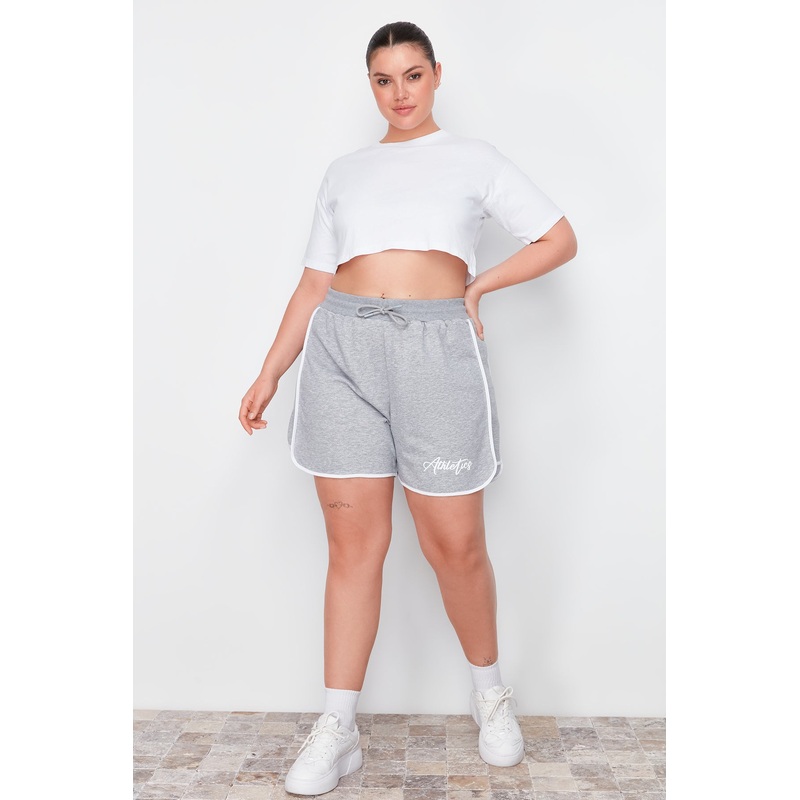 Curve Women's Print High Waist Plus Size Shorts & Bermuda